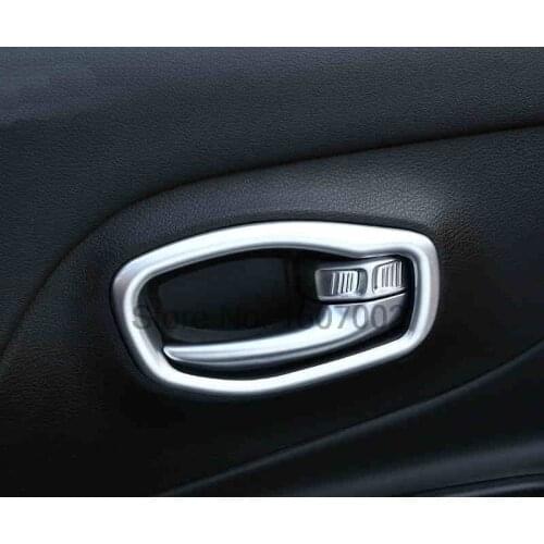 For Jeep Renegade 2016 ABS Chrome Inner Door Handle Bowl Car Accessories Left-driving trim Auto Parts