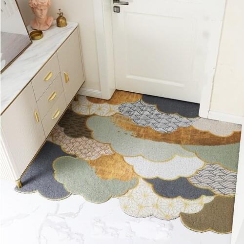 Plaid Print Hello Door Mat Welcome Rug Low-Profile Entrance Carpet Durable Natural Rubber Doormat Waterproof Boots Scraper Mats