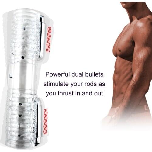 Double Stroker Adult Sex Toy Men Penis Massager 2 Male Masturbator Delay Lasting Trainer Gay homosexual Love Couple Vibrator