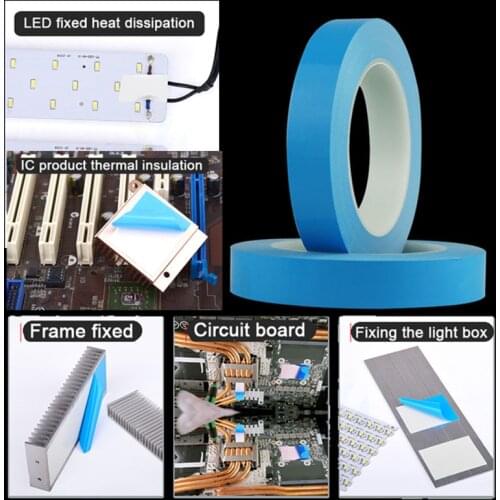 25m/Roll 5mm 10mm 15mm 20mm Width Transfer Tape Double Side Thermal Conductive Adhesive Tape for Chip PCB LED Strip Heatsink