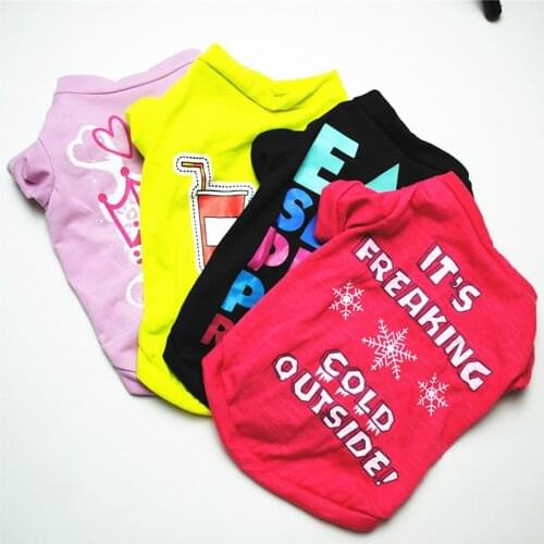 Cotton Printed Cute Small Dog T-shirt 1PC Spring Summer Breathable Sunscreen Pet Dog Shirt Soft Fashion Pet Short Sleeve T-hirt