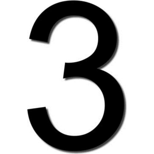 Customized HOUSE NUMBER Arial 3 Acrylic Large Cool Stylish Modern Gloss Black DIY