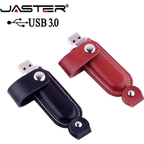 JASTER USB 3.0 flash drive leather keychain pendrive backup files at any time USB pen drive 32GB 128GB business memory stick gif