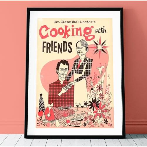 Kitchen Canvas Painting Cookbook Poster Cooking With Friends Wall Art Print Nordic Living Room Home Decoration No Frame Decor