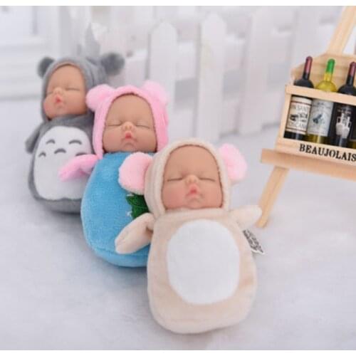 Small kawaii baby dolls plush Bjd bebe doll reborn toys Pendant for children girls Christmas gift stuffed pvc kids baby born toy
