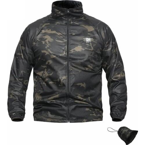 Summer Jacket Men Bomber Camouflage Tactical Seal Skin Sunscreen Waterproof Comabt Camo Jacket Coat Men Outwear Windbreaker Male