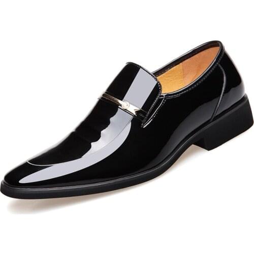 Mazefeng Brand PU Leather Fashion Men Business Dress Loafers Pointy Black Shoes Oxford Breathable Formal Wedding Shoe Size 38-44