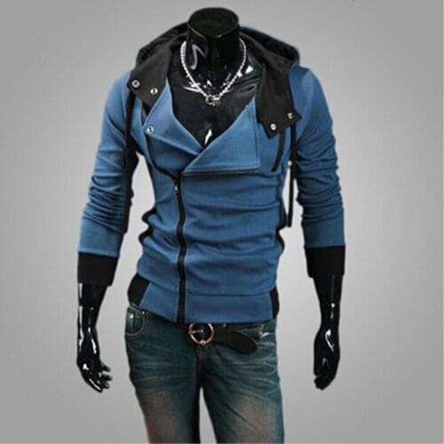 Fashion Men Long Sleeve Zipper Hooded Jacket Sweatshirt Cool Slim Fit Outwear