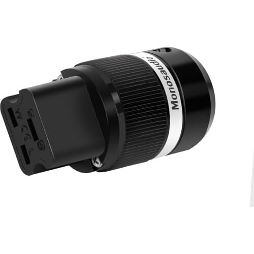 Monosaudio F120R 99.998% Pure Copper Gold/Rhodium Plated 20A Power Plug C19 AC Power Plug Connector 20A/125V Audio Grade Plug