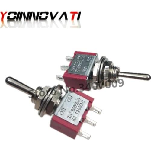 MTS-123 Momentary Toggle Switch 6MM (ON)-OFF-(ON) 3A 250VAC 6A 125VAC 3PIN SPDT 3 Position Reset Switches With Solder Terminal