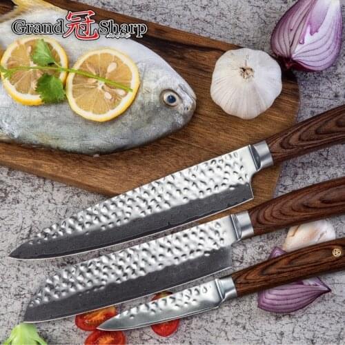 Kitchen Knife Set 3 pcs Chef Santoku Paring Kitchen Knives vg10 Damascus Japanese Knife Professional Best Chef Knives Gift Box