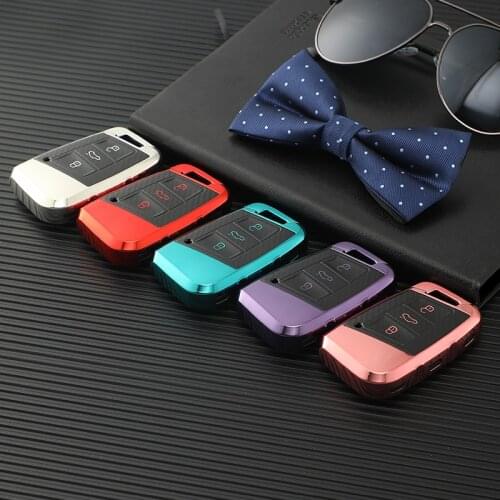 New Plating TPU Car Remote Key Cover Full Case For VW Golf Tiguan MK2 Passat B8 Skoda Octavia A7 Kodiaq CC 2017 2018 Accessories