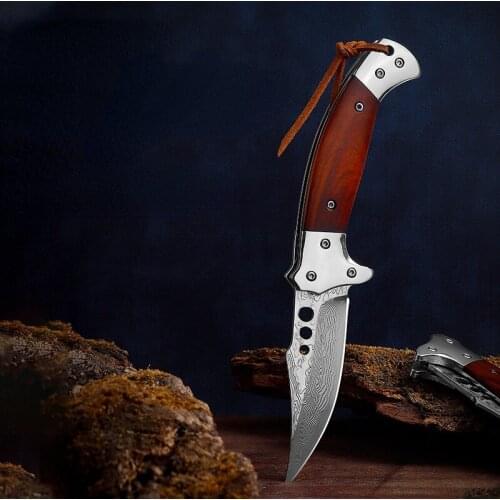 Folding knife Damascus folding knife Outdoor knives Mini knife self-defense portable saber tactical fruit knife