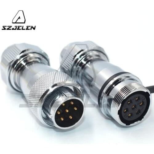 WS20 20mm 7pin Pair Aviation cable connector,Plug male and Socket female,LED light power connectors IP67 7Pin wire connector