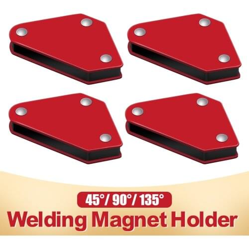 4Pcs Welding Magnet 9lbs Capacity 45°/90°/135° Magnetic Welding Holder w/o Switch Welding Angles Magnetic Welding Magnet Holder