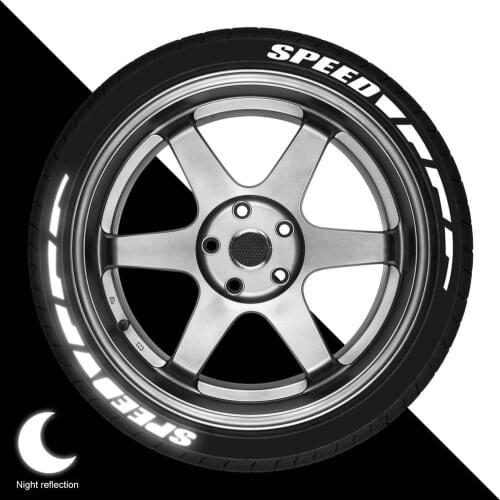 Reflective Car Tire Wheel Sticker Rubber Tire Letters Sticker Universal Auto Motorcycle Tire Wheel Sticker Label DIY Car Styling