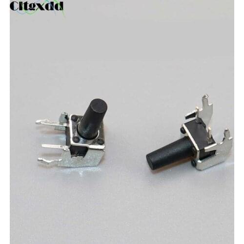 Cltgxdd 10PCS/Lot Tactile Tact Push Button Switches Side Two Feet with Bracket 6*6*11 SMD 2 Top Actuated Black Series 6x6x11