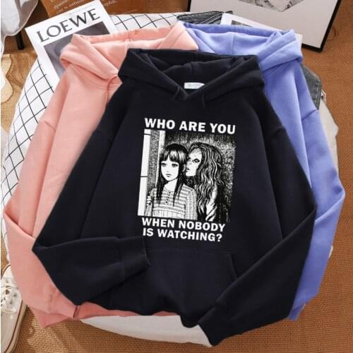 Who Are You Tomie Junji Ito Hoodie Women Japanese Horror Manga Anime Gothic Hoodie Cotton pullover CuteGrunge Sweatshirts Hoodie