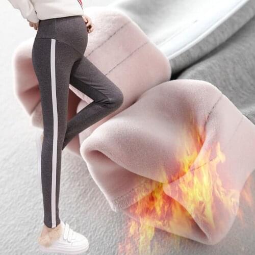 Spring Autumn Winter Maternity Skinny Legging Korean Fashion Slim Pencil Pants Clothes for Pregnant Women Thicken Warm Pregnancy
