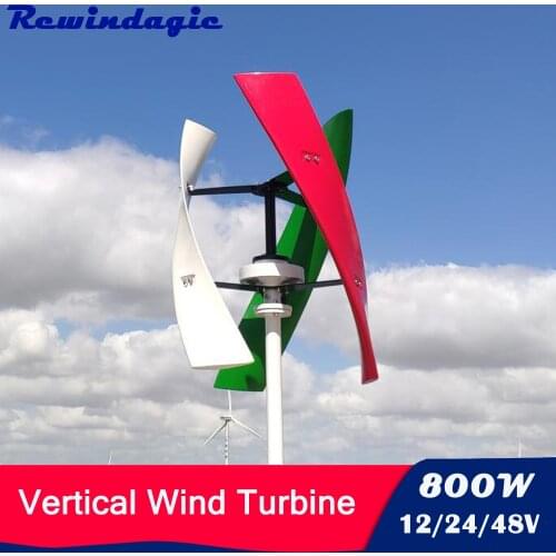 Windmill 400w 600w 800w Vertical Axis Permanent Maglev Wind Turbine Generator 12v 24v 48v Solar Power Hybrid MPPT Controller