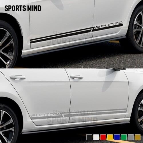 1 Pair Customization Exterior Accessories For FIAT PUNTO EVO ABARTH Door Side Strip Car Sticker Decal Automobiles Car Styling