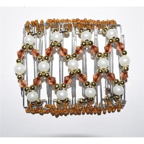 Pearl beads classical metal comb girls women lady wedding pary best gift magic comb 10 pcs /lot