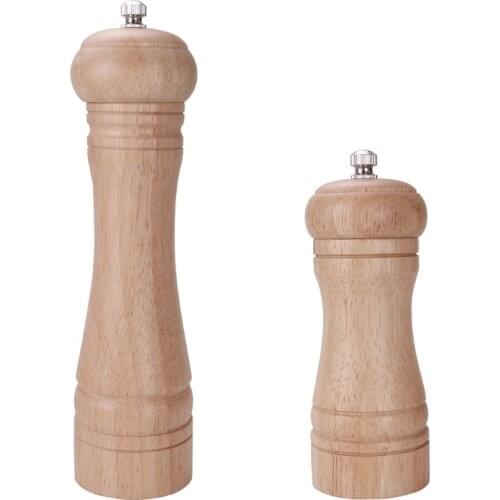 1PC Salt and Pepper Mills Solid Wood Pepper Mill with Strong Adjustable Ceramic Grinder 5/8 Inch Kitchen BBQ Tools Set with Box