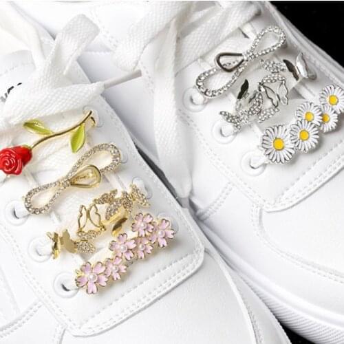 1pcs Decoration Laces Glitter Clip Shoe Accessories Women Shoes Decorative Lovely Shiny Clip Beads Charm Shoe Buckle Decoration