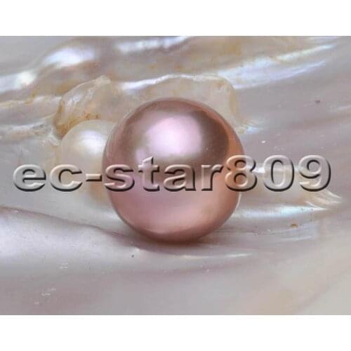 P5694 100% Natural 13.5mm Lavender ROUND Edison KESHI PEARL LOOSE BEAD