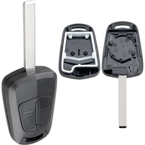 2 Black Buttons Plastic Car Remote Key Shell Case with Blade Fit for Opel Vauxhall Astra H Corsa D Zafira B