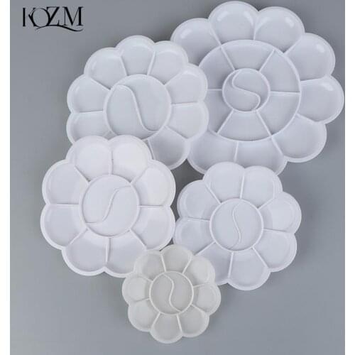 4 Size Palette Art Alternatives Paint Plastic Palette Supply White Watercolor Palette Pigment Tray Painting Supplies