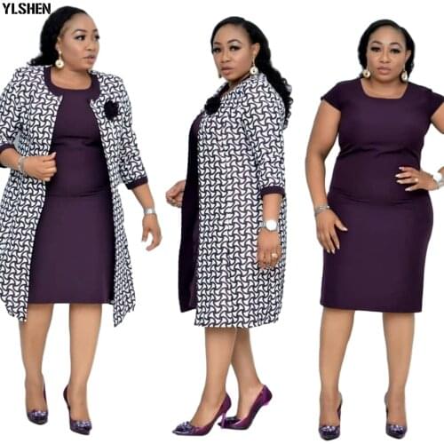 Plus Size African Dresses for Women Two Piece Set Dashiki Print Mom Ankara Dress African Clothes New Bazin Robe Africaine Femme