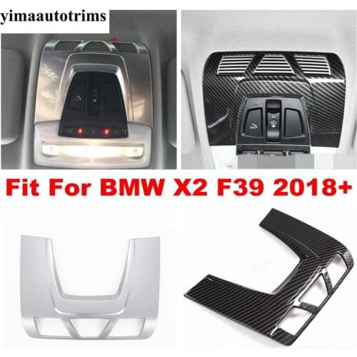 Carbon Fiber / Matte Accessories Fit For BMW X2 F39 2018 2019 2020 Roof Reading Lights Lamps Cover Trim Interior Refit Kit