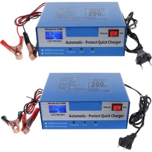 New 1 Pc DC 12V/24V Automatic Quick Battery Charger Intelligent Pulse Repair Auto Car Storage EU/US Plug High Quality