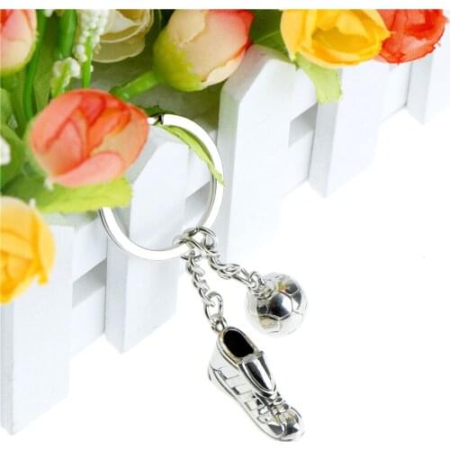 Key Ring Gift Key Holder Stainless Steel Metal Unique Soccer Shoes Football Ball Keychain