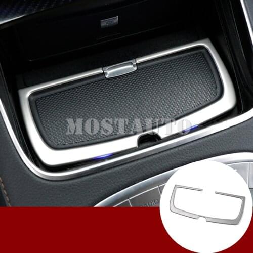 For Benz S Class W222 Stainless Console Water Cup Holder Cover Trim 2014-2018 1pcs Car Accessories Interior Car Decor Car Trim