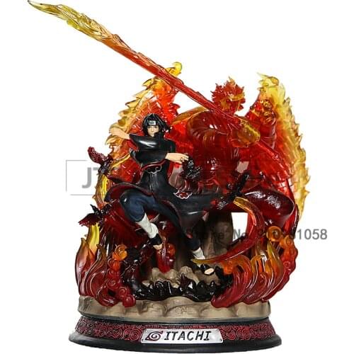 Naruto GK Uchiha Itachi And Susanoo Action Figure Model Oversize 36CM PVC Statue Can Shine Collectible Toys Desktop Decoration