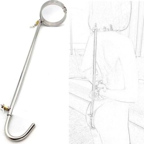 Stainless Steel Bondage Anal Hook Slave Neck Collar BDSM Restraints Fetish Torture Sex Toys For Men Women Adult Games
