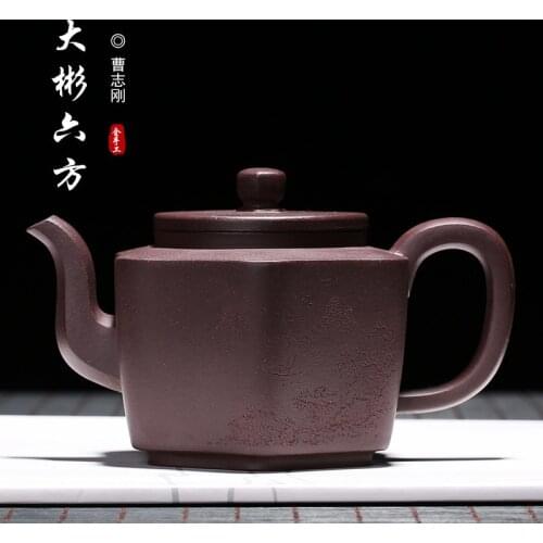 Purple Sand Pot Manufacturer Deliveries Old Purple Mud Dabin Hexagonal Pot All Handmade Genuine Cao Zhigang Teapot