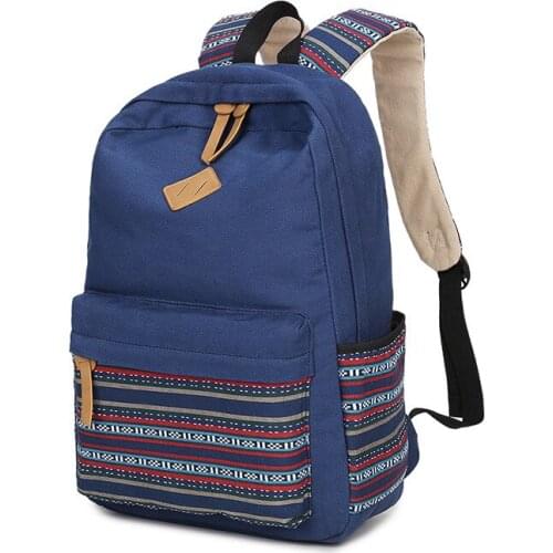 Famous Brand Canvas Printing Backpack Women Cute School Backpacks for Teenage Girls Vintage Laptop Bag Rucksack Bagpack Female