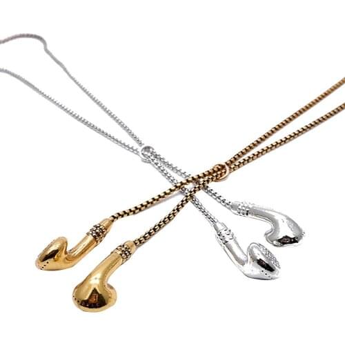 Creative Headphone Headphone Necklace DJ Music Hip hop Punk Jewelry Earphone Necklace for Men Women
