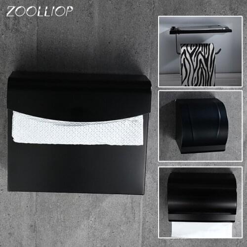 Concise Wall Mount Toilet Paper Holder Bathroom Multicolor Fixture Stainless Steel Roll Paper Holders with Phone Shelf With baf