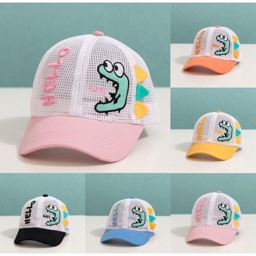 Summer Hot Sale High Quality Children Sun Hat Baseball Cap Breathable Net Embroidery Cartoons Boys Girls Kids For Dropshipping