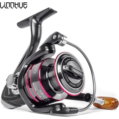 LINNHUE Fishing Reel Spinning Reel 8KG Max Drag Spool Solid Wood Handle Line Spool Saltwater Fishing Accessories