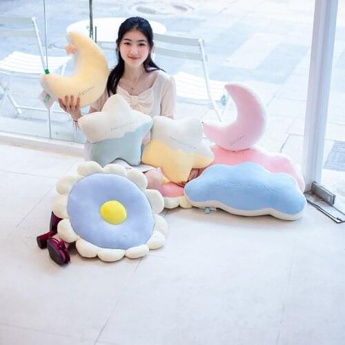 Cute Rainbow Moon Cloud Flower Star Plush Pillow Cushion Big Size Car Sofa Home decoration Sleep Pillow Toy Women Kids Gift