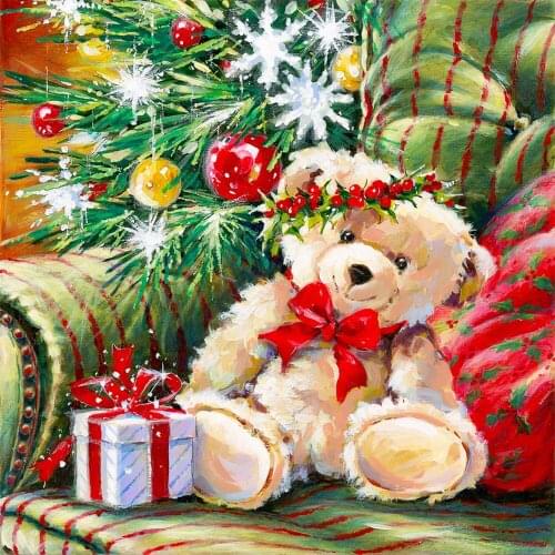 MomoArt Diamond Painting Bear Rhinestone Pictures 5D DIY Diamond Embroidery Cartoon Cross Stitch Mosaic Art Christmas Home Decor