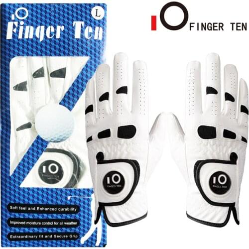 Non Slip White Golf Gloves Men Cabretta Leather Breathable Left Right Hand S M ML L XL Glove with Ball Marker Drop Shipping
