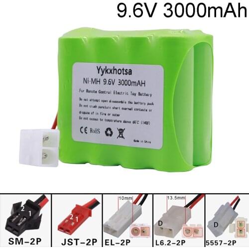 9.6V 3000mah NiMH Battery For Rc toys Cars Tanks Trains Robot Boat Gun Ni-MH AA 9.6v Double-deck NI-MH battery X model toy parts