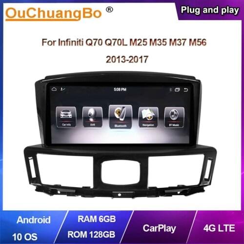 Ouchuangbo car audio player gps radio PX6 for Infiniti Q70 Q70L M25 M35 M37 M56 support 6 core 1080P android 8.1 4+64 free map