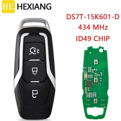 HE Xiang Car Remote Key For Ford Mondeo Edge S-Max Galaxy DS7T-15K601-D ID49 Chip 434MHz 2014-2018 Keyless Entry With Logo
